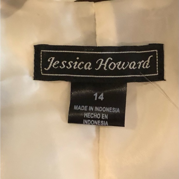 JESSICA HOWARD MISSY Brown/Ivory Floral Polka Dot Cocktail Dress Sz 14 - Picture 3 of 6